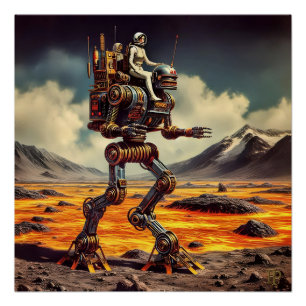 Roboter Retro Poster