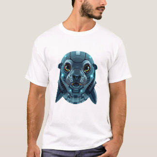 Roboter-Siegel-Gesichtskunst T-Shirt