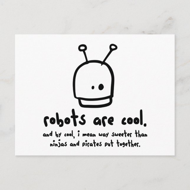 Roboter sind cool1 postkarte (Vorderseite)