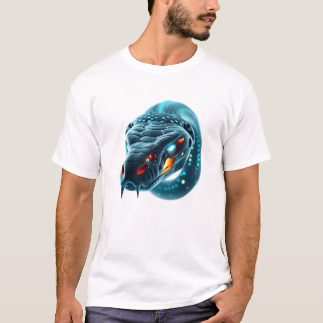 Roboter Snake Face Art T-Shirt (Vorderseite)