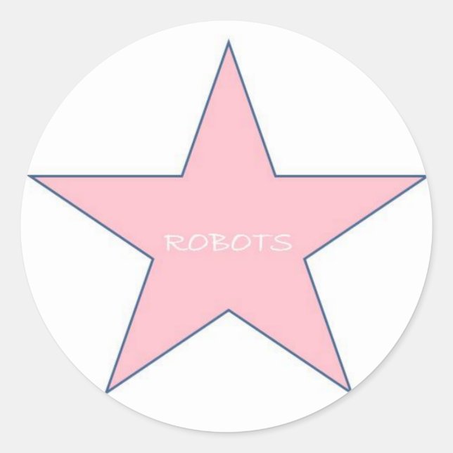 Roboter Sticker-Pink Runder Aufkleber (Vorderseite)