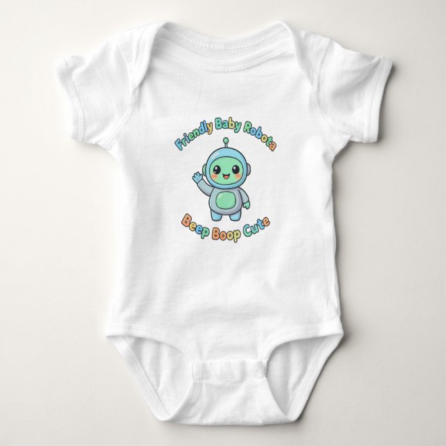 Roboter Stil Spaß Kinder - Baumwolle Baby Strampler (Vorderseite)