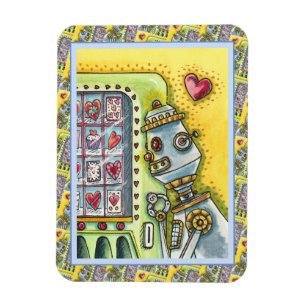 ROBOTER SUCHT NACH LIEBE, HERZVERANSTALTUNGSMASCHI MAGNET