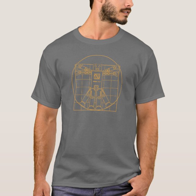 Roboter-T - Shirt Da Vinci Vitruvian (Vorderseite)