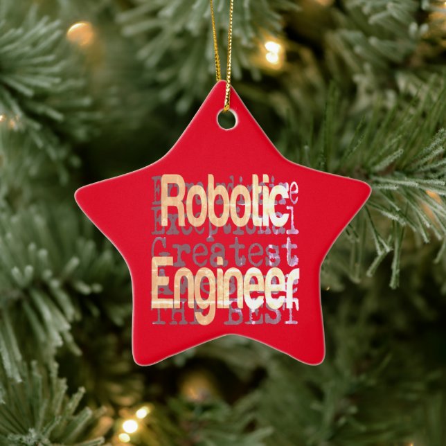 Roboter-Techniker Keramik Ornament (Baum)