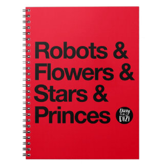 Roboter und Black Text Notebook Notizblock
