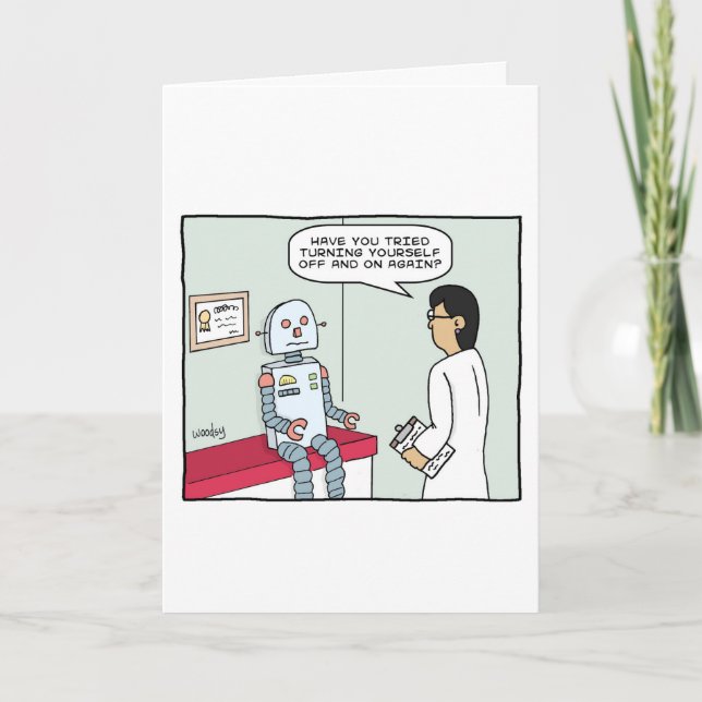 Roboter und Doctor Card Karte (Vorderseite)