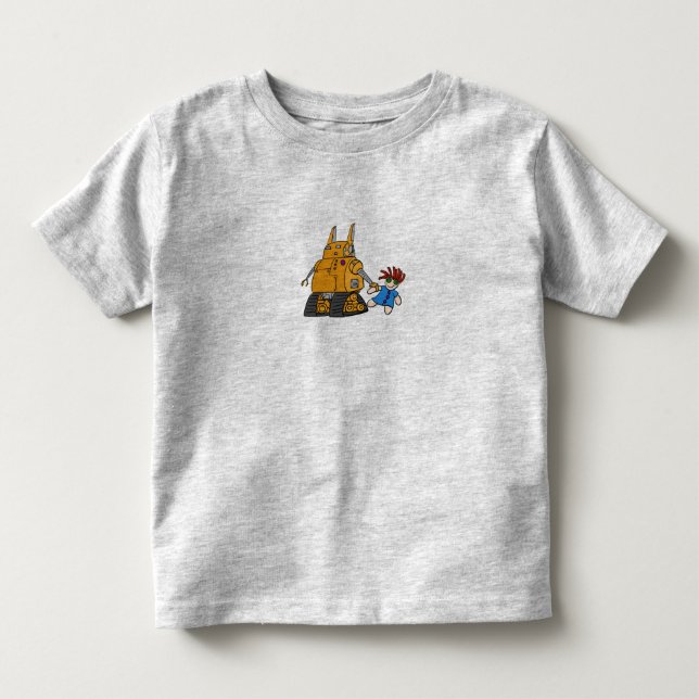 Roboter und Transportwagen Kleinkind T-shirt (Vorderseite)