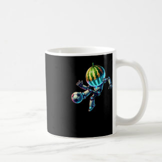 Roboter Wassermelonen Kopf Fußball Fussball Dribbl Kaffeetasse