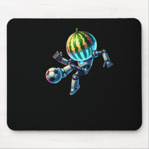 Roboter Wassermelonen Kopf Fußball Fussball Dribbl Mousepad