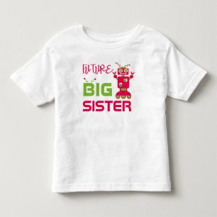 Roboter-zukünftige große Schwester scherzt rosa Kleinkind T-shirt