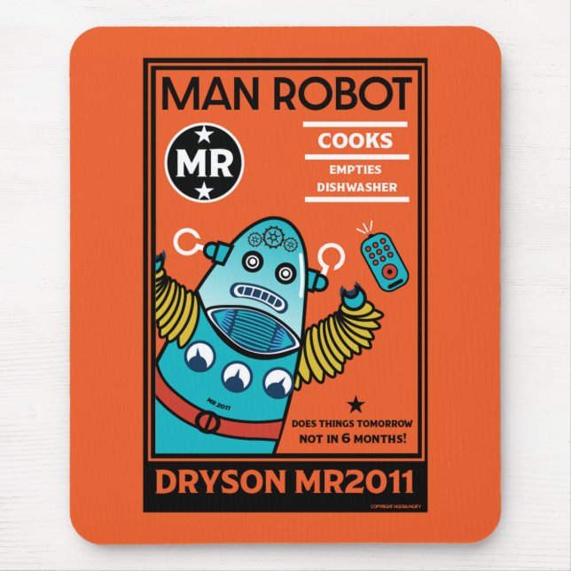 Robotergeschenke für Jubiläum oder Hochzeit Mousepad (Vorne)