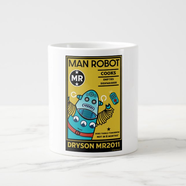 Robotergeschenke für Jubiläumsmenschen Jumbo-Tasse (Vorderseite)