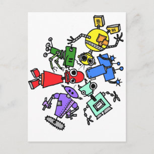 Robotergruppe 2 postkarte