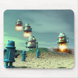 Roboterinvasion von oben V2-Mauspad Mousepad