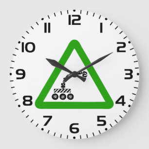 Roboterkreuzungswarnschild Große Wanduhr