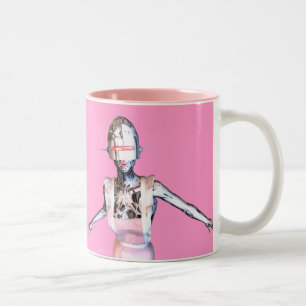 Robotermädchen Zweifarbige Tasse
