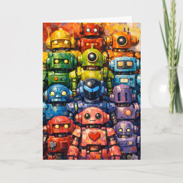Roboterparty Karte (Vorderseite)