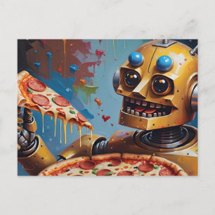 Roboterpizza Postkarte