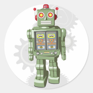 Robotersticker Runder Aufkleber