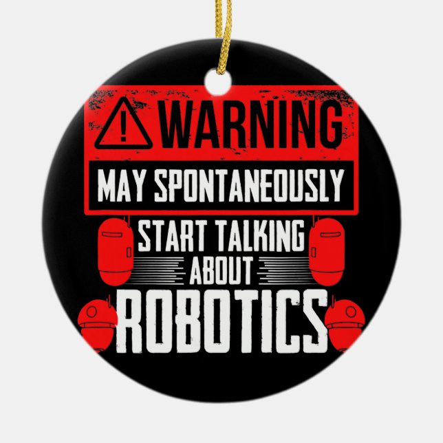 Robotertechnik - Diskussion über Robotik Keramik Ornament (Vorne)