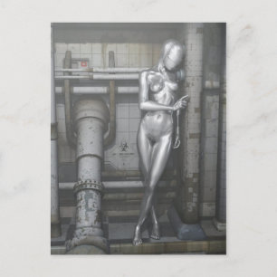 Robotfrau Postkarte