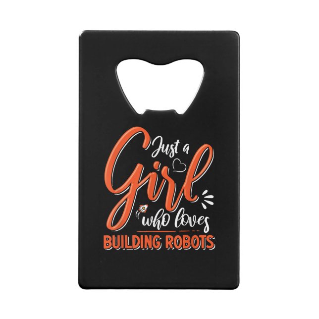 Robotics Engineer Robot Lover Engineering Girl Rob Geldbeutel Flaschenöffner (Vorderseite)
