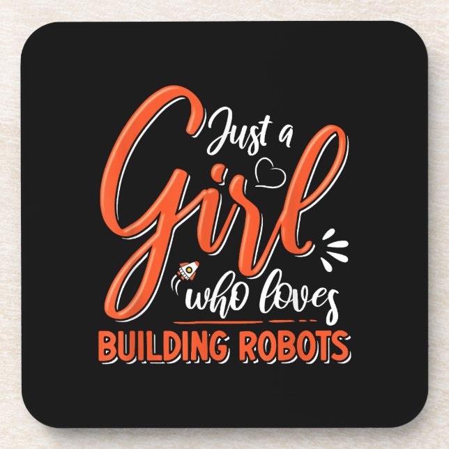 Robotics Engineer Robot Lover Engineering Girl Rob Getränkeuntersetzer (Vorderseite)