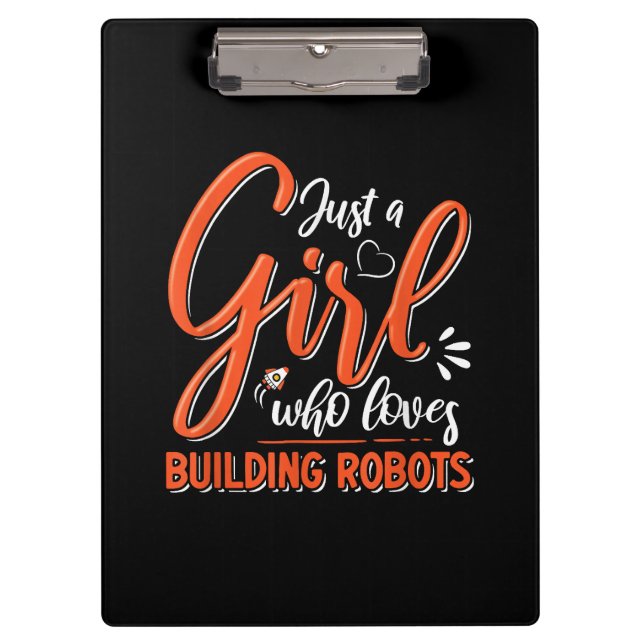 Robotics Engineer Robot Lover Engineering Girl Rob Klemmbrett (Vorderseite)
