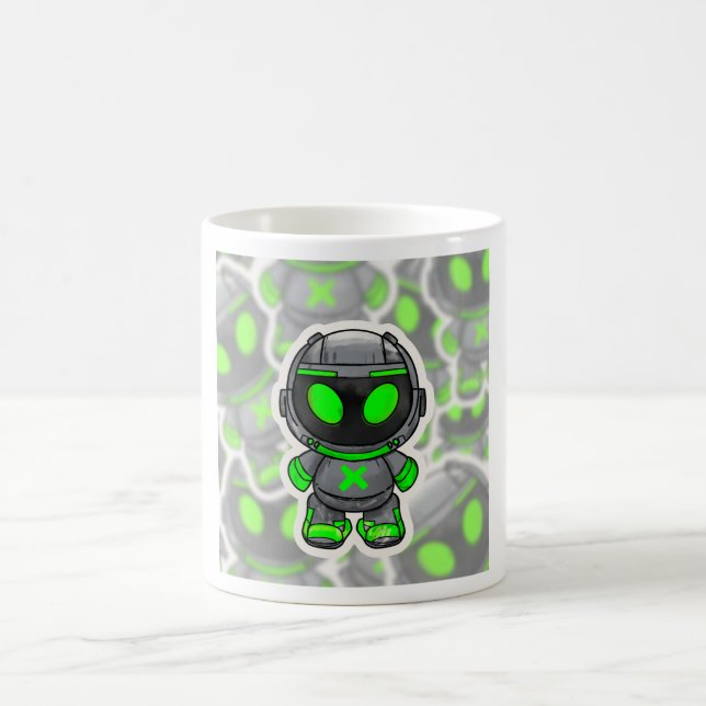Robotik-Alien Kaffeetasse (Mittel)