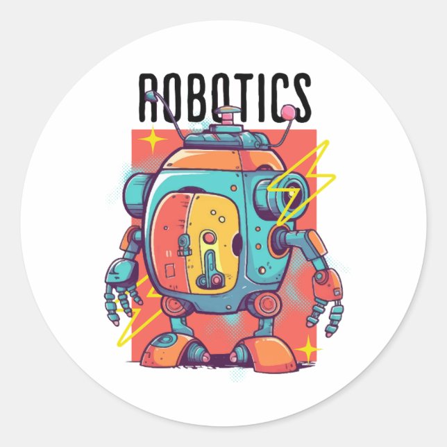 Robotik Club Runder Aufkleber (Vorderseite)