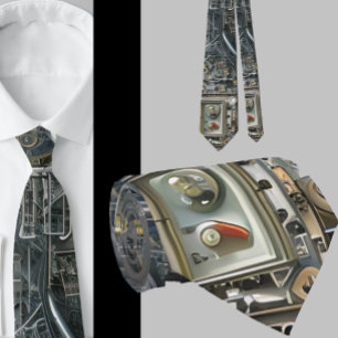 Robotik-Geek-Nerd-Technologie-Maschine Krawatte
