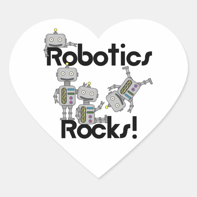 Robotik Rocks Herz-Aufkleber (Vorderseite)