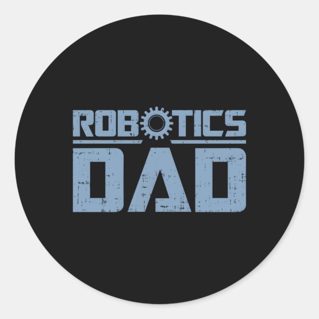 Robotik-Vater Runder Aufkleber (Vorderseite)