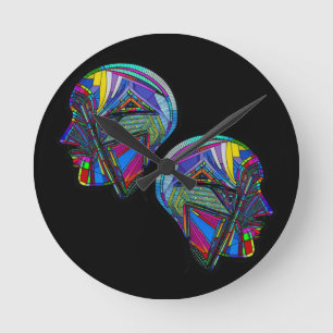 Robotik-Wurf-Kissen-Untersetzer-Runde-Uhr-T-Shirt  Runde Wanduhr