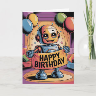 Robotkindergeburtstag Karte