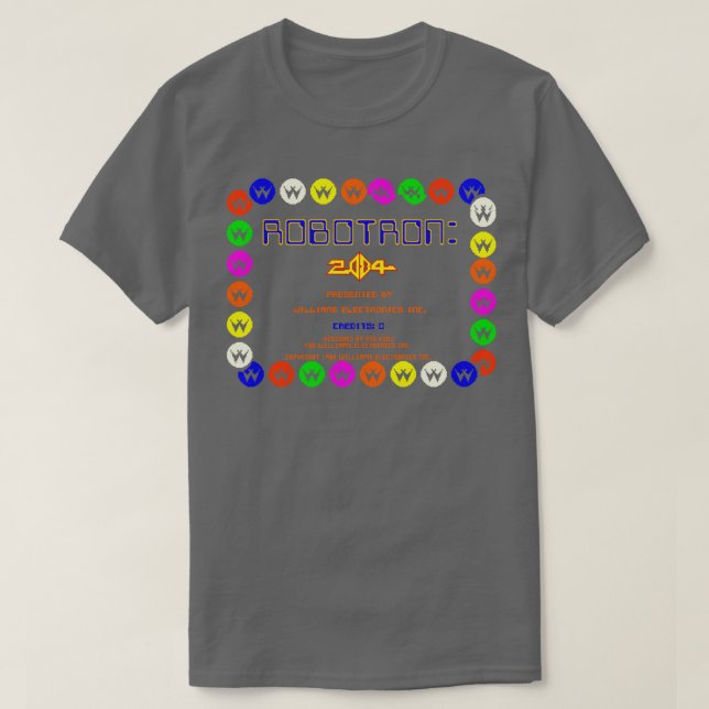Robotron 2084 Retro-Arcade-Spiel Fan Design T-Shirt (Design vorne)
