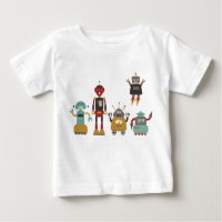 Robots rétro mignonne T-shirt enfant