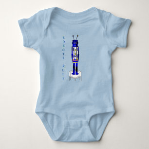 "Robots Rule" Baby Jersey Bodysuit Baby Strampler