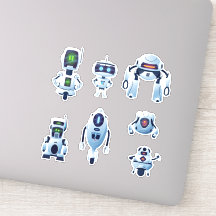 Robots Vinyl Stickers