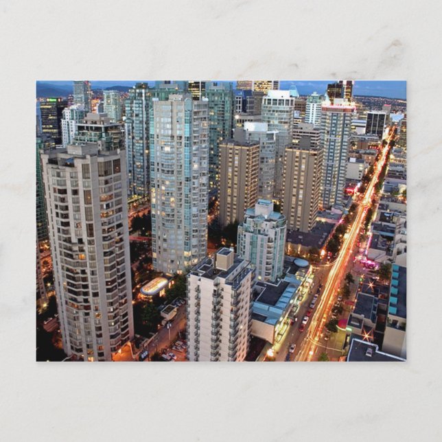 Robson Street Vancouver British Columbia Postkarte (Vorderseite)