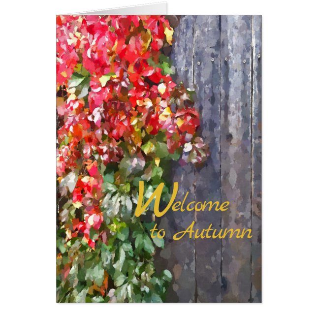 Robuste Farben der Herbstblätter Rustikaler Holzza (Vorne)