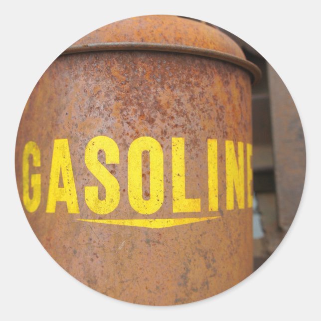 robuste Gasdose Runder Aufkleber (Vorderseite)
