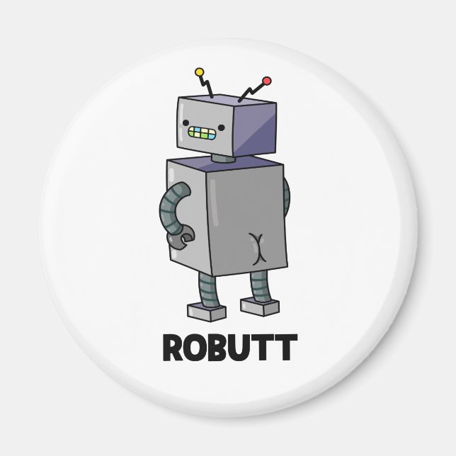 Robutt Funny Robot Pun Magnet (Vorne)