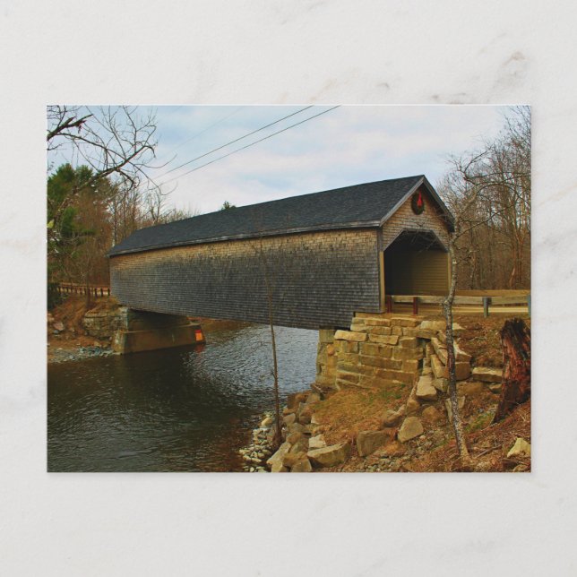 Robyville Covered Bridge, Corinth, Maine III Postkarte (Vorderseite)