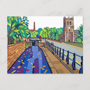 Rochdale-Kanal & Christ Church, Sowerby Bridge Postkarte