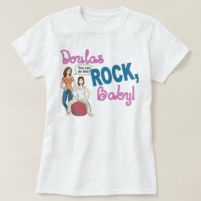 Roche de Doulas ! Bébé de dames - T-shirt de (Design devant)