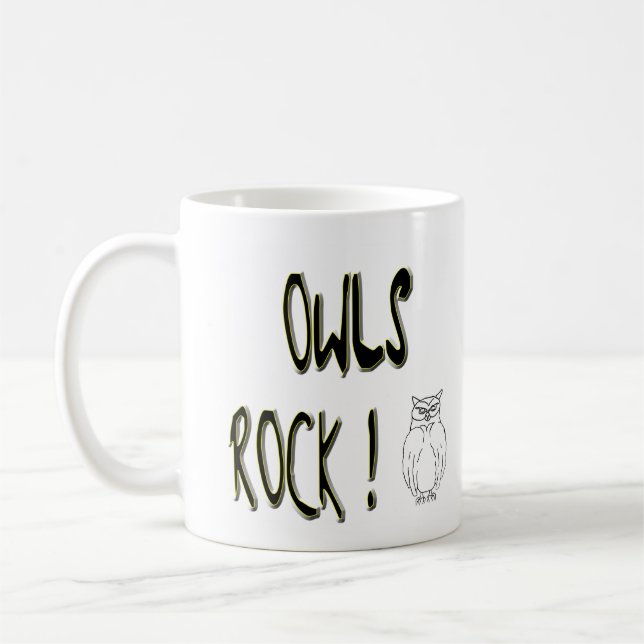 Roche de hiboux ! Tasse (Gauche)