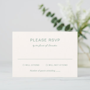 Rochelle Green Moderne Moderne Elegante Hochzeit RSVP Karte