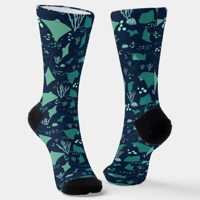 Rochen Schwimmen unter Wasser Cooler Ozean Socken (Gewinkelt)